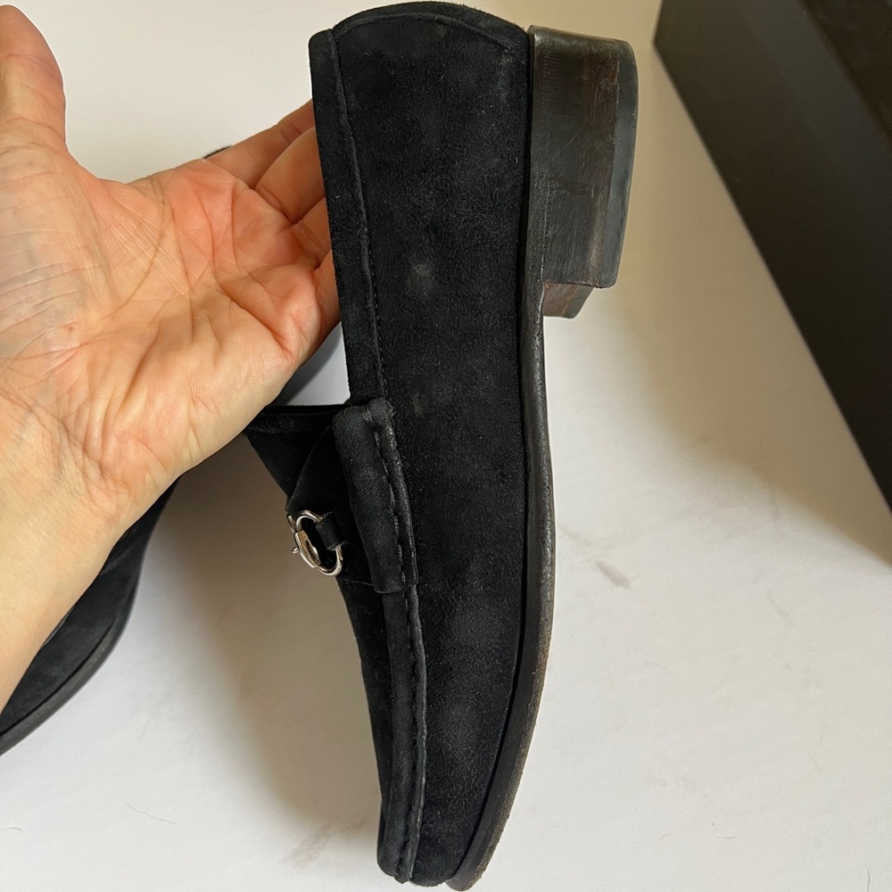 Gucci Black Suede Horsebit Slip-On Loafers - Picture 9 of 12
